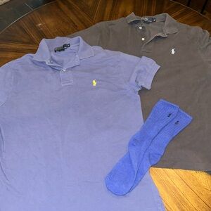 EUC Polo by Ralph Lauren Lot of 2 polos + tall socks